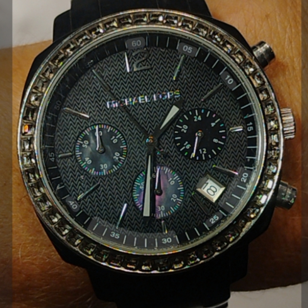 Michael Kors Black and Silver Chronograph Smartwatch